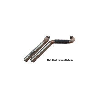 Firestarter Std. Outline Headpipes 2 1/2“ VA satin, Heat Shield hole raw