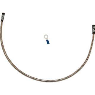 Oil Sending Harness Cover, Stainless Braided And Clear Coated, Stock Length, Universal Fittment