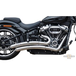 Radial Low Exit Staggered Exhaust System Show Chrome