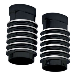 Covingtons, finned fork leg bells for Touring. Black