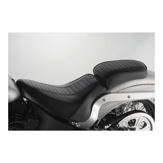 Hot Rod Series Daddy-O Horizontal Pleated Pillion Pad Black Vinyl