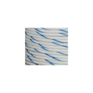 OEM Colored 1mm Wire Spools White, Blue Stripe