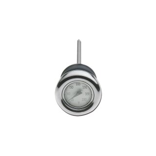 Temperature Gauge Dipstick, Chrome with Black Fahrenheit Gauge