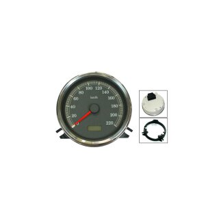 OE-Style Speedometer Scale: 220 km/h; Scale Color: black Black 114.3 mm