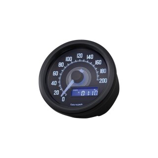 Velona60 Speedo- & Tachometer Scale: 200 mph; 200 km/h; Scale Color: black Black 60.0 mm