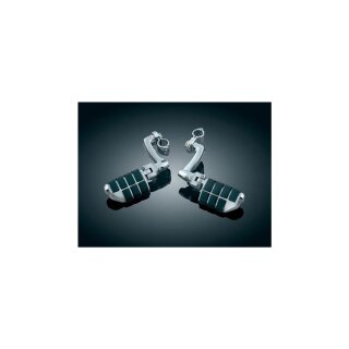 Longhorn Offset Highway Pegs with Dually & Magnum Quick Clamp for 1" Tubing Chrome