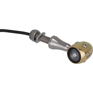 Retro LED Turn Signal V2A Polished stem Black Polished Clear LED