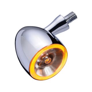 Bullet 1000 PL LED Turn Signal/Position Light Chrome Satin Yellow LED