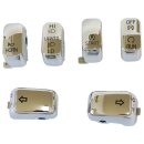 6 PC Switch Cap Set Chrome Hand Control Switch Cap Kit