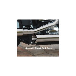 Gun Smooth Slip On Mufflers Slant End Cap Black Show Chrome