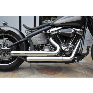 CH Configured Hot Shot Pipes Euro3 Top Chopp Staggered Headpipes 70 mm VA showchrome   (Interference Tube, DTC included)