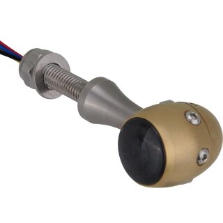 Retro LED Turn Signal/Taillight/Brake Light Bezel: satin, Housing: satin, Stem color: aluminium satin Brass Satin Smoke LED