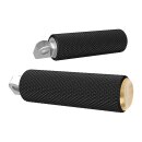 Arlen Ness knurled Fusion foot pegs, brass end caps