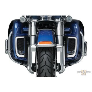 LED Tracer Fairing Lower Grills Chrome White LED
