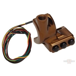 Switch Housing, RR90, 3-Button, Brake, Mirror Hole, Bronze Anodized