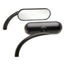 Mini-Oval Micro Mirror Black, Powder Coated