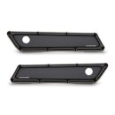 Arlen Ness, saddlebag latch cover set. Beveled, black CC