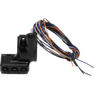 Switch Housing, RR90, 3-Button, Cable/Hydraulic Clutch, Mirror Hole, Black Anodized Switch Housing Three button