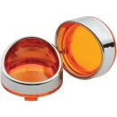 Deuce Turn Signal Visor Bezel Kit Amber lens Chrome