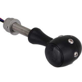 Retro LED Turn Signal/Taillight/Brake Light Bezel: satin, Housing: satin, Stem color: aluminium satin Black Satin Smoke LED