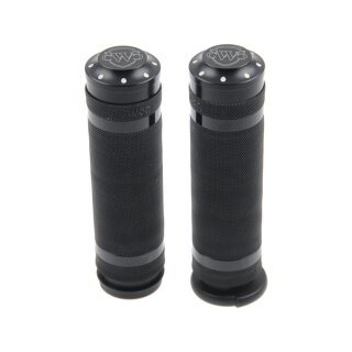 Logo Grips Black 1" Powder Coated Throttle By Wire