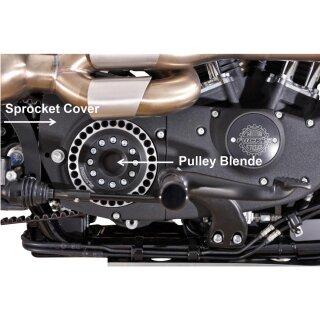 Sportster Pulley cover (28 teeth Pulley), drilled Pulley Cover