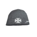WCC West Coast Choppers Jesse James Iron Cross Beanie Mütze grau