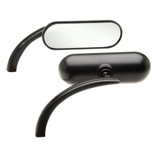Mini-Oval Micro Mirror Black, Powder Coated