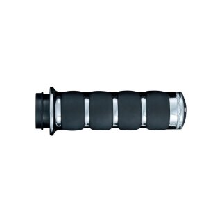 Premium ISO Grips With throttle assist lever Black Chrome 1" Throttle By Wire