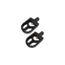 Short Serrated Adjustable Foot Pegs Short Version Black