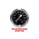 60mm Basic Speedometer Scale: 120 mph; Scale Color: white...