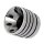 Top Chopp Short Exhaust System Polished Smith & Listen Endcap, Polished Hole Heatshield Black Coated