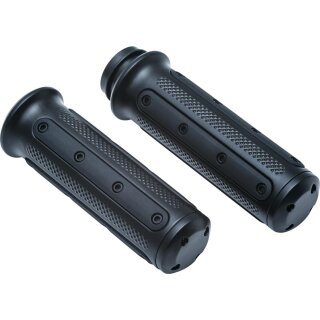 Heavy Industry Grips Black 1" Satin Throttle By Wire