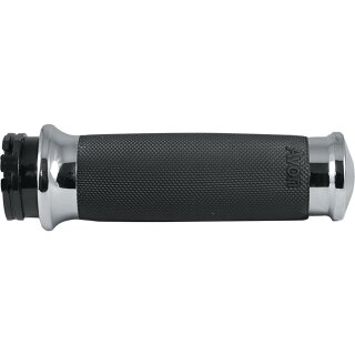 Custom Contour Grips Black Chrome 1" Cable operated