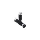 Custom Contour Grips Black Chrome 1" Cable operated