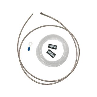 Regulator Harness "DIY" Kit Fits All Regulators. (1) Stainless Braid, (1) Clear Heat Shrink.