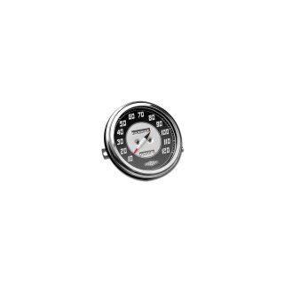 46-47 FL-Style Speedometer Scale: 120 mph; Scale Color: black/silver; Ratio 2240:60 Chrome