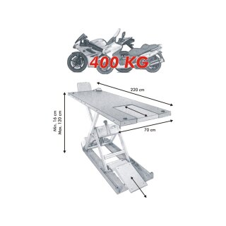 EH 400 Motorcycle Lift Red