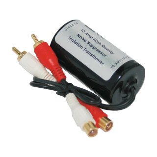 In-Line RCA Cable Noise Filter for Engine Noise Reduction Black