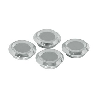 End Caps, Moon, Loctite Kit, Moto Vintage Shortstack, Chrome End Caps