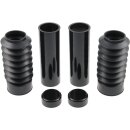 6-Piece Fork Covers with lower Fork Rubbers Without Cult-Werk Logo Black Gloss Powder Coated