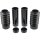 6-Piece Fork Covers with lower Fork Rubbers Without Cult-Werk Logo Black Gloss Powder Coated