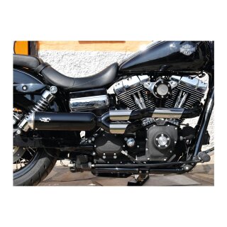 BSL Bomb V2 Euro3 Auspuffanlage schwarz für Harley Dyna 07-16