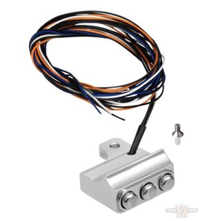 Switch Housing, Mini, 3-Button, Cable/Hydraulic Clutch, Left, Polished