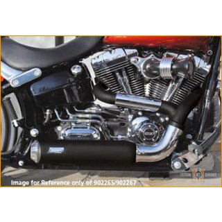 CH Configured Skull Headers DRAG RACE BOMB 2 1/4“ with Five-Windows Soundsystem VA Showchrome / Heatshield Polished (DTC included)