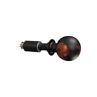 Bulls-Eye Bar End Turn Signal Black Orange Halogen