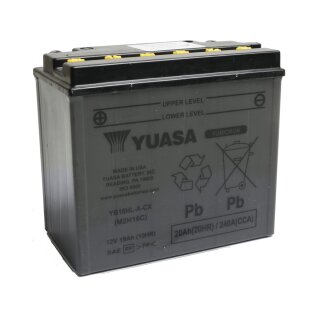 Battery YB16HLACX Battery Dry Charged without Acid Lead Acid, 240 A, 20.0 Ah