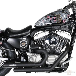CH Configured Hot Shot Pipes Euro3 Top Chopp Staggered Headpipes 2 1/2" VA black   (Interference Tube, DTC included)