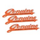 JAMES GENUINE Logo Sign, Embossed Metal