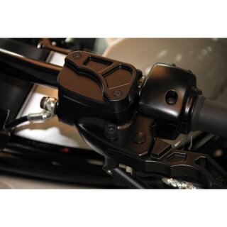 Custom Brake- and Clutch Master Cylinder Cover Black Powder Coated
